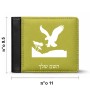 ארנק עור שחור בעיצוב אישי עם השם שלך בעיצוב נשר אמריקאי מידות הארנק 9.5 × 11 ס"מ