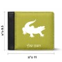 ארנק עור שחור בעיצוב אישי עם השם שלך בעיצוב תנין מידות הארנק 9.5 × 11 ס"מ
