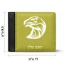 ארנק עור שחור בעיצוב אישי עם השם שלך בעיצוב ראש נשר מידות הארנק 9.5 × 11 ס"מ