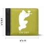 ארנק עור שחור בעיצוב אישי עם השם שלך בעיצוב שחקן כאב כדור מידות הארנק 9.5 × 11 ס"מ