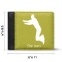 ארנק עור שחור בעיצוב אישי עם השם שלך בעיצוב פארקורינג מידות הארנק 9.5 × 11 ס"מ