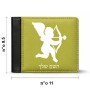 ארנק עור שחור בעיצוב אישי עם השם שלך בעיצוב קופידון מידות הארנק 9.5 × 11 ס"מ