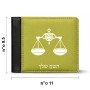 ארנק עור שחור בעיצוב אישי עם השם שלך בעיצוב מזלות - מאזניים מידות הארנק 9.5 × 11 ס"מ