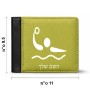 ארנק עור שחור בעיצוב אישי עם השם שלך בעיצוב כדור מים אולימפי מידות הארנק 9.5 × 11 ס"מ