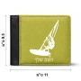ארנק עור שחור בעיצוב אישי עם השם שלך בעיצוב לגלוש - גלישה - שייט מידות הארנק 9.5 × 11 ס"מ