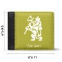 ארנק עור שחור בעיצוב אישי עם השם שלך בעיצוב אריה מידות הארנק 9.5 × 11 ס"מ