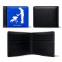 ארנק עור שחור בעיצוב אישי עם השם שלך בעיצוב גריל ברביקיו מידות הארנק 9.5 × 11 ס"מ