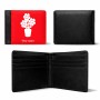 ארנק עור שחור בעיצוב אישי עם השם שלך בעיצוב פרח מידות הארנק 9.5 × 11 ס"מ