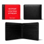 ארנק עור שחור בעיצוב אישי עם השם שלך בעיצוב האלפבית היווני מידות הארנק 9.5 × 11 ס"מ