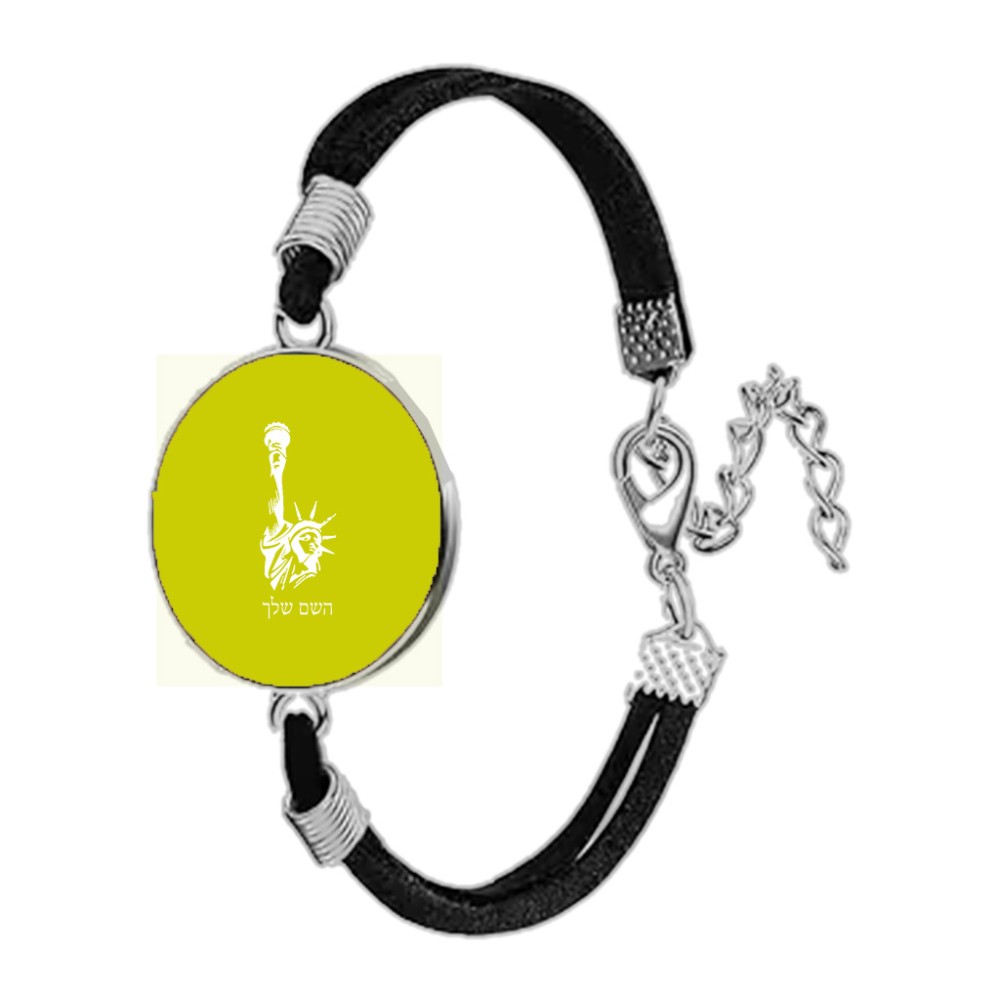 צמיד ליד בעיצוב אישי עם השם שלך בעיצוב פסל החירות גודל 2 × 18.5 ס"מ