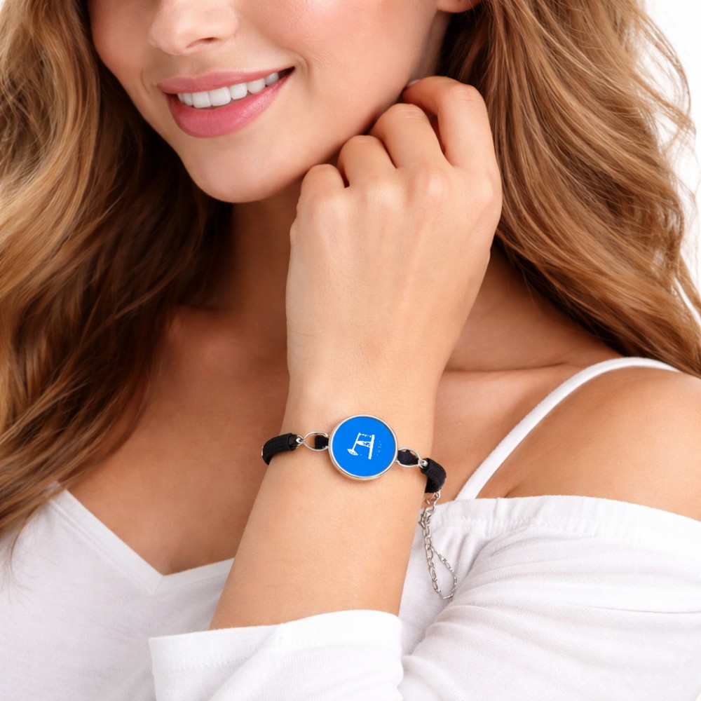 צמיד ליד בעיצוב אישי עם השם שלך בעיצוב באר נפט גודל 2 × 18.5 ס"מ