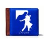 ארנק עור חום בעיצוב אישי עם השם שלך בעיצוב אישה רוקדת עם גבר מידות הארנק 9.5 × 11 ס"מ