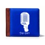 ארנק עור חום בעיצוב אישי עם השם שלך בעיצוב מיקרופון מידות הארנק 9.5 × 11 ס"מ