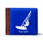 ארנק עור חום בעיצוב אישי עם השם שלך בעיצוב לגלוש - גלישה - שייט מידות הארנק 9.5 × 11 ס"מ