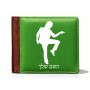 ארנק עור חום בעיצוב אישי עם השם שלך בעיצוב רקדן מידות הארנק 9.5 × 11 ס"מ