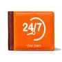 ארנק עור חום בעיצוב אישי עם השם שלך בעיצוב 24 ביולי מידות הארנק 9.5 × 11 ס"מ