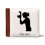 ארנק עור חום בעיצוב אישי עם השם שלך בעיצוב צלמת - אישה מידות הארנק 9.5 × 11 ס"מ