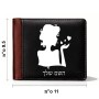 ארנק עור חום בעיצוב אישי עם השם שלך בעיצוב אהבת נשים מידות הארנק 9.5 × 11 ס"מ