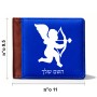 ארנק עור חום בעיצוב אישי עם השם שלך בעיצוב קופידון מידות הארנק 9.5 × 11 ס"מ