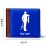 ארנק עור חום בעיצוב אישי עם השם שלך בעיצוב פישמן מידות הארנק 9.5 × 11 ס"מ