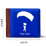 ארנק עור חום בעיצוב אישי עם השם שלך בעיצוב צניחה חופשית מידות הארנק 9.5 × 11 ס"מ