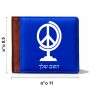 ארנק עור חום בעיצוב אישי עם השם שלך בעיצוב גלובוסי שלום מידות הארנק 9.5 × 11 ס"מ