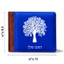 ארנק עור חום בעיצוב אישי עם השם שלך בעיצוב עץ מידות הארנק 9.5 × 11 ס"מ