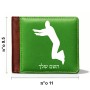 ארנק עור חום בעיצוב אישי עם השם שלך בעיצוב פארקורינג מידות הארנק 9.5 × 11 ס"מ