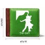 ארנק עור חום בעיצוב אישי עם השם שלך בעיצוב אישה רוקדת עם גבר מידות הארנק 9.5 × 11 ס"מ
