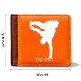 ארנק עור חום בעיצוב אישי עם השם שלך בעיצוב ברייקדאנס מידות הארנק 9.5 × 11 ס"מ