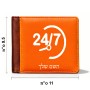ארנק עור חום בעיצוב אישי עם השם שלך בעיצוב 24 ביולי מידות הארנק 9.5 × 11 ס"מ