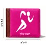 ארנק עור חום בעיצוב אישי עם השם שלך בעיצוב רצים אולימפיים מידות הארנק 9.5 × 11 ס"מ