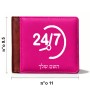 ארנק עור חום בעיצוב אישי עם השם שלך בעיצוב 24 ביולי מידות הארנק 9.5 × 11 ס"מ