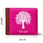 ארנק עור חום בעיצוב אישי עם השם שלך בעיצוב עץ מידות הארנק 9.5 × 11 ס"מ