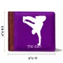ארנק עור חום בעיצוב אישי עם השם שלך בעיצוב ברייקדאנס מידות הארנק 9.5 × 11 ס"מ