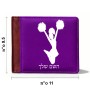 ארנק עור חום בעיצוב אישי עם השם שלך בעיצוב מעודדת מידות הארנק 9.5 × 11 ס"מ