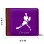ארנק עור חום בעיצוב אישי עם השם שלך בעיצוב שחקן טניס מידות הארנק 9.5 × 11 ס"מ