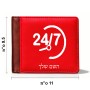 ארנק עור חום בעיצוב אישי עם השם שלך בעיצוב 24 ביולי מידות הארנק 9.5 × 11 ס"מ