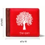 ארנק עור חום בעיצוב אישי עם השם שלך בעיצוב עץ מידות הארנק 9.5 × 11 ס"מ