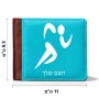 ארנק עור חום בעיצוב אישי עם השם שלך בעיצוב רצים אולימפיים מידות הארנק 9.5 × 11 ס"מ