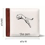 ארנק עור חום בעיצוב אישי עם השם שלך בעיצוב פומה מידות הארנק 9.5 × 11 ס"מ