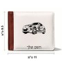 ארנק עור חום בעיצוב אישי עם השם שלך בעיצוב מכונית מידות הארנק 9.5 × 11 ס"מ