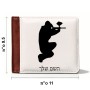 ארנק עור חום בעיצוב אישי עם השם שלך בעיצוב שחקן כאב כדור מידות הארנק 9.5 × 11 ס"מ