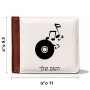 ארנק עור חום בעיצוב אישי עם השם שלך בעיצוב תקליטור - אזור מוזיקה מידות הארנק 9.5 × 11 ס"מ