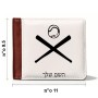ארנק עור חום בעיצוב אישי עם השם שלך בעיצוב כדור בסיס מידות הארנק 9.5 × 11 ס"מ
