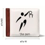 ארנק עור חום בעיצוב אישי עם השם שלך בעיצוב כדורסל אולימפי מידות הארנק 9.5 × 11 ס"מ