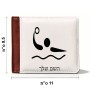 ארנק עור חום בעיצוב אישי עם השם שלך בעיצוב כדור מים אולימפי מידות הארנק 9.5 × 11 ס"מ