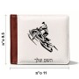 ארנק עור חום בעיצוב אישי עם השם שלך בעיצוב אופנוע שלג מידות הארנק 9.5 × 11 ס"מ