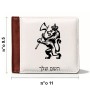ארנק עור חום בעיצוב אישי עם השם שלך בעיצוב אריה מידות הארנק 9.5 × 11 ס"מ