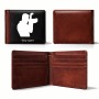 ארנק עור חום בעיצוב אישי עם השם שלך בעיצוב צלם - גברים מידות הארנק 9.5 × 11 ס"מ